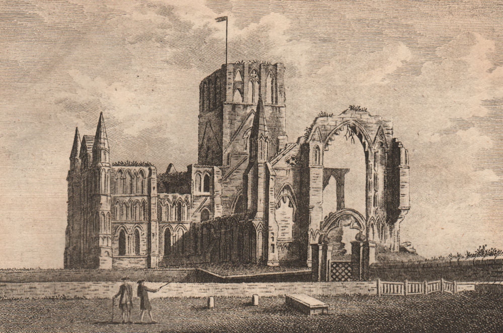WHITBY ABBEY, Yorkshire Plate 1. GROSE 1776 old antique vintage print picture